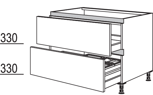 Spülen-Auszugschrank Flex 21 NSPU2A-ASF100