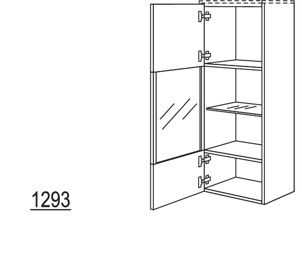Vitrine in Echtholz-Furnier MVEF45-130