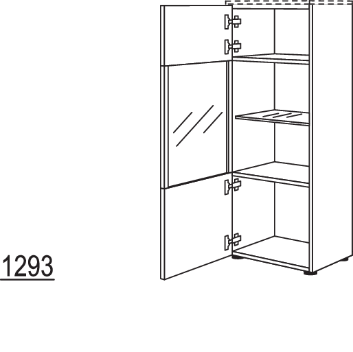 Vitrine in Echtholz-Furnier HVEF45-130