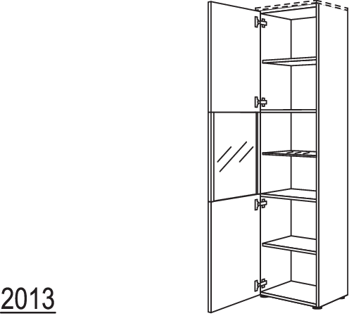 Vitrine in Echtholz-Furnier HVEF45-202