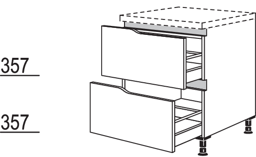 Abschluss-Auszugschrank Curve NU2AAC45