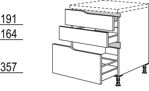 Abschluss-Auszugschrank Curve NU2SAAC45