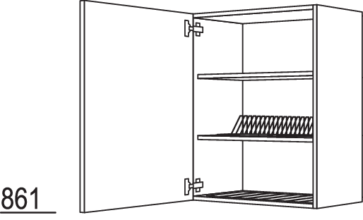 Wandschrank mit Abtropfgitter WAG60-3