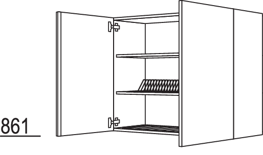 Wandschrank mit Abtropfgitter WAG90-3