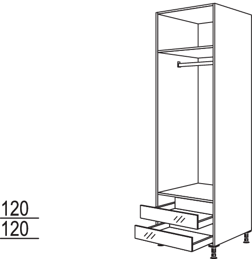 XL-Garderobenschrank HWGAO40-3X
