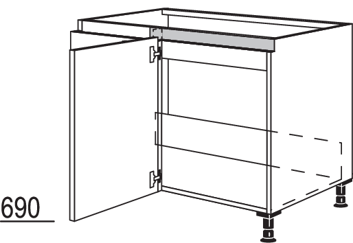Spülen-Eckschrank NSPUE100-50
