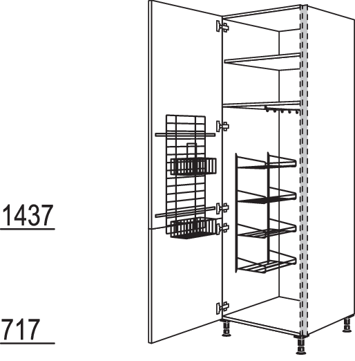 Besen-/ Geräteschrank NHSB60-3