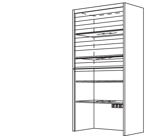 Aufsatzschrank Glas-Jalousie AJG50-3