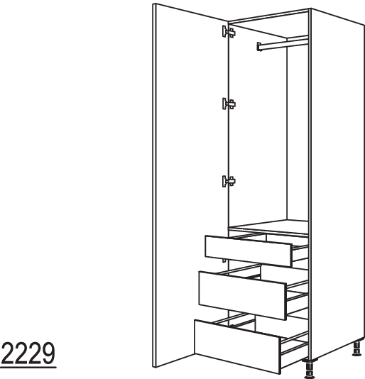 XL-Garderobenschrank HDWGIA40-3X
