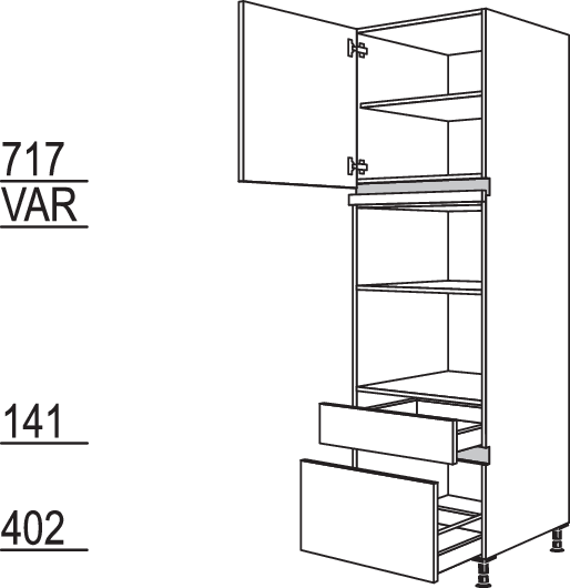 XL-Geräte-Umbau für Mikrowelle und Dampfgarer / Kompaktgerät NGMDKSA-3X