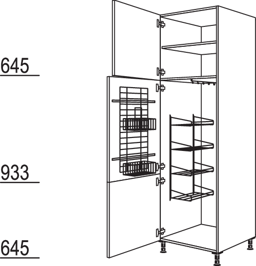 XL-Besen-/ Geräteschrank HDB50-3X