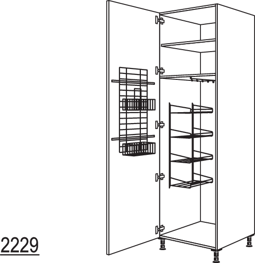 XL-Besen-/ Geräteschrank HBF40-3X