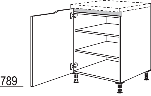 XL-Abschluss-Unterschrank Curve NUAC45-X