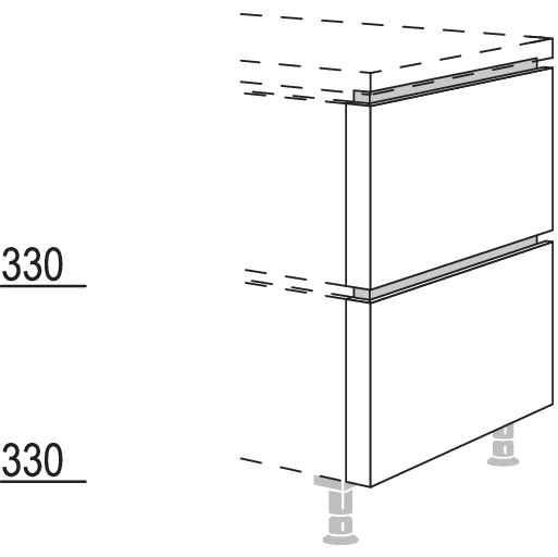 Abschluss-Frontwange in geteilter Optik NUWFT50-60