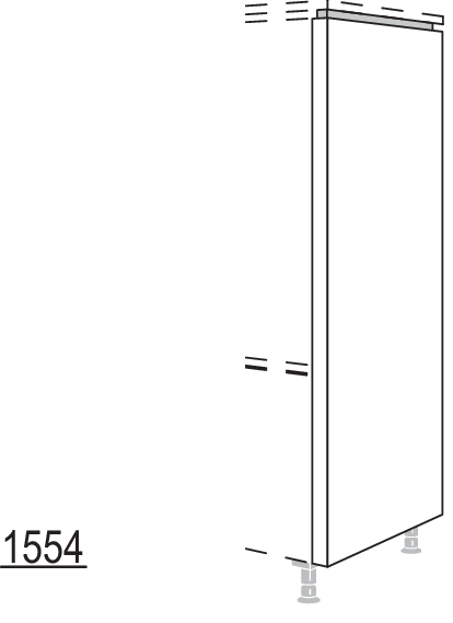 XL-Abschluss-Frontwange für Highboards mit waagerechter NHWF50-60-X