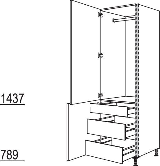 XL-Garderobenschrank NHSWGIA40-3X