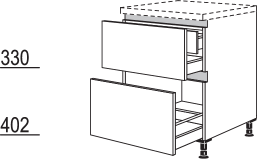 XL-Auszugschrank NUI2A100-X
