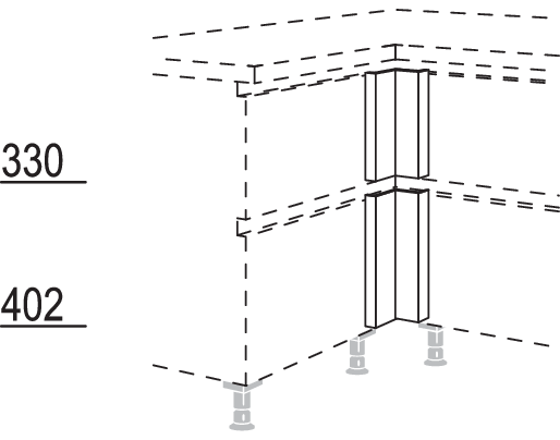 XL-Winkelpassstück in geteilter Optik, variabel NUPET-V-X