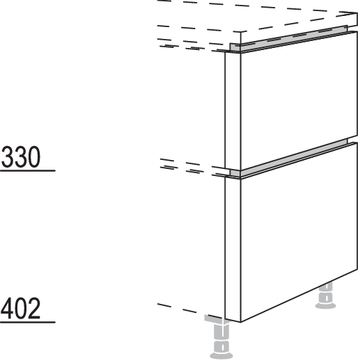 XL-Abschluss-Frontwange in geteilter Optik NUWFT50-60-X