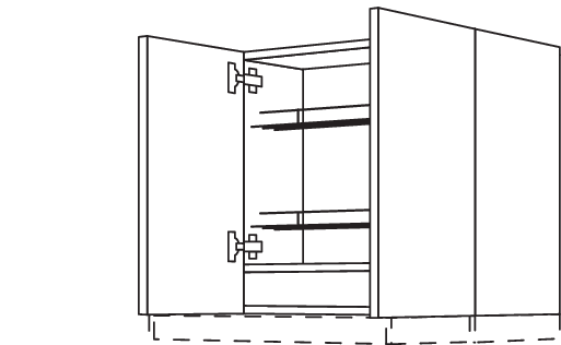 Wandschrank für Flachschirm- Dunsthauben NW2DAF60-1