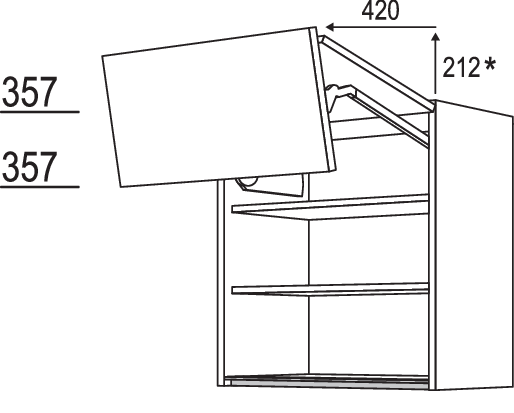 Wandschrank Falt-Lifttür NWFL100-1