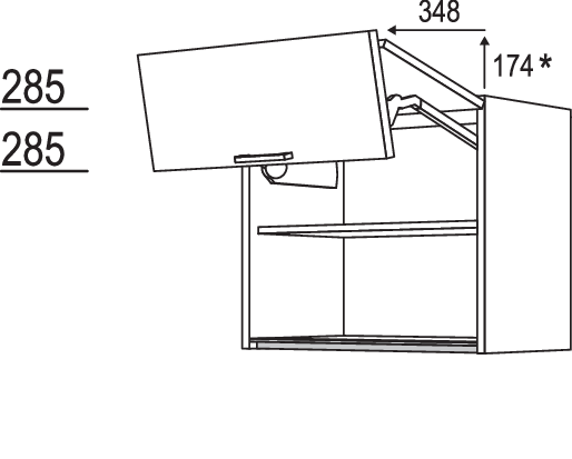 Wandschrank Falt-Lifttür NWFL100-58