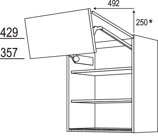 Wandschrank Falt-Lifttür NWFL100-2