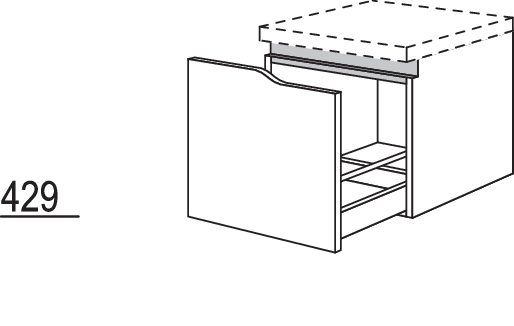 Abschluss-Auszugschrank Curve NBUAAC45-43