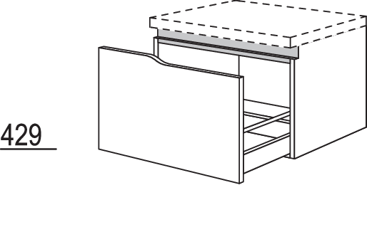 Abschluss-Auszugschrank Curve NBUAAC60-43