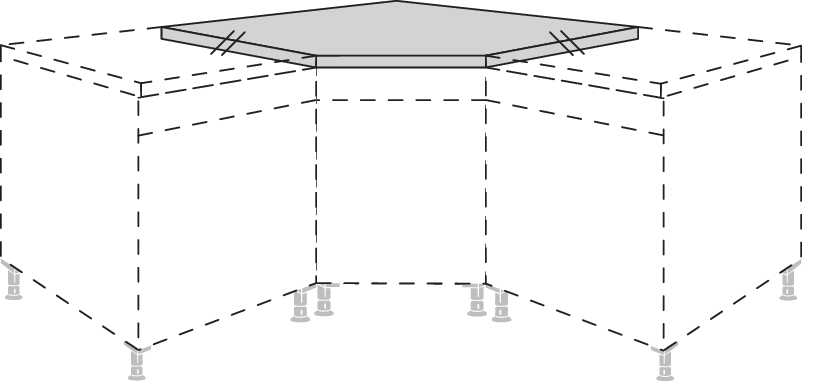 Arbeitsplatte 135°-Ecke, für Diagonal-Unterschränke APDE105