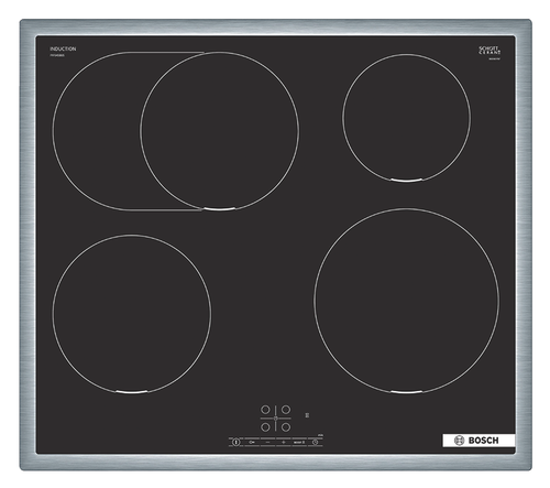 BOSCH Glaskeramik- Induktionskochfeld PIF645BB5E, autark Edelstahlrahmen PIF645BB5E