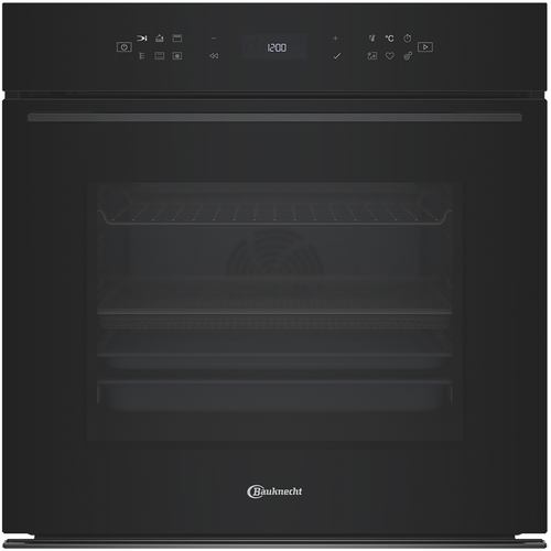 BAUKNECHT Einbaubackofen BBI78PT1SK mit Pyrolyse Schwarz BBI78PT1SK