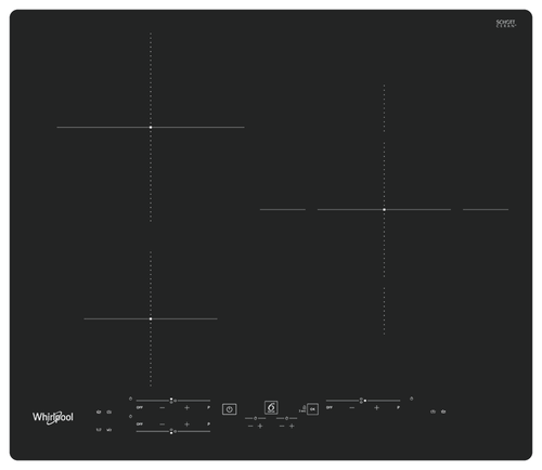 WHIRLPOOL Glaskeramik- Induktionskochfeld WIH 60B3DB NE, autark Rahmenlos WIH60B3DBNE