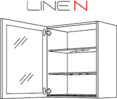 Glas-Hängeschrank-Griffloss